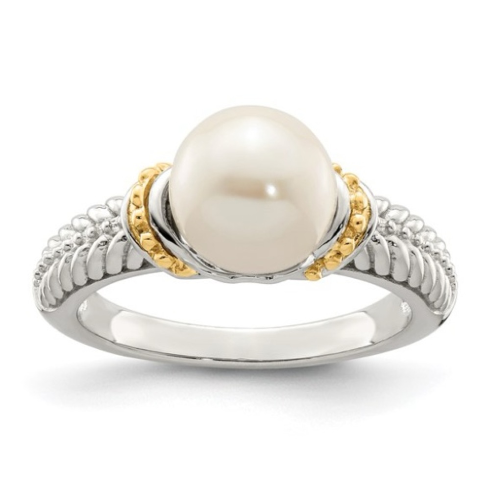 Shey Couture Sterling Silver & 14K Gold Accent Freshwater Pearl Ring